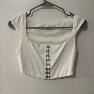 White crop tank top